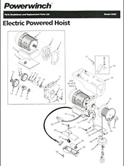 Cover of parts replacement list with exploded view of product